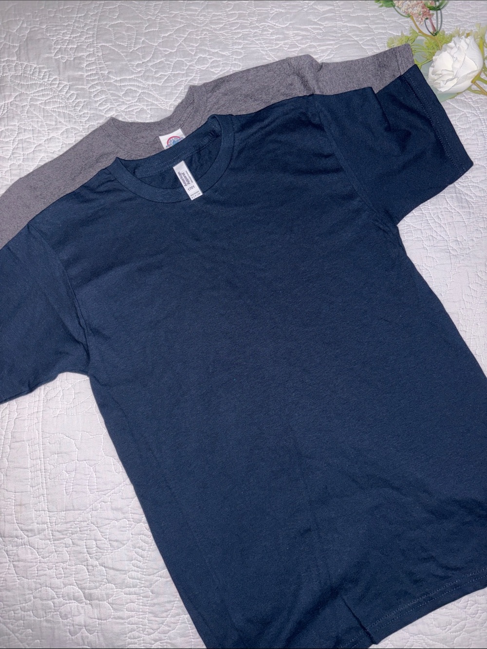 Everyday Short Sleeve Crew Tee - Navy & Gray